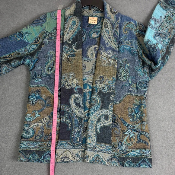 ATELIER LILA Jacket Multicolour Cardicoat 100% Wool Vintage Hippy Y2K Small/Med? - Picture 10 of 16